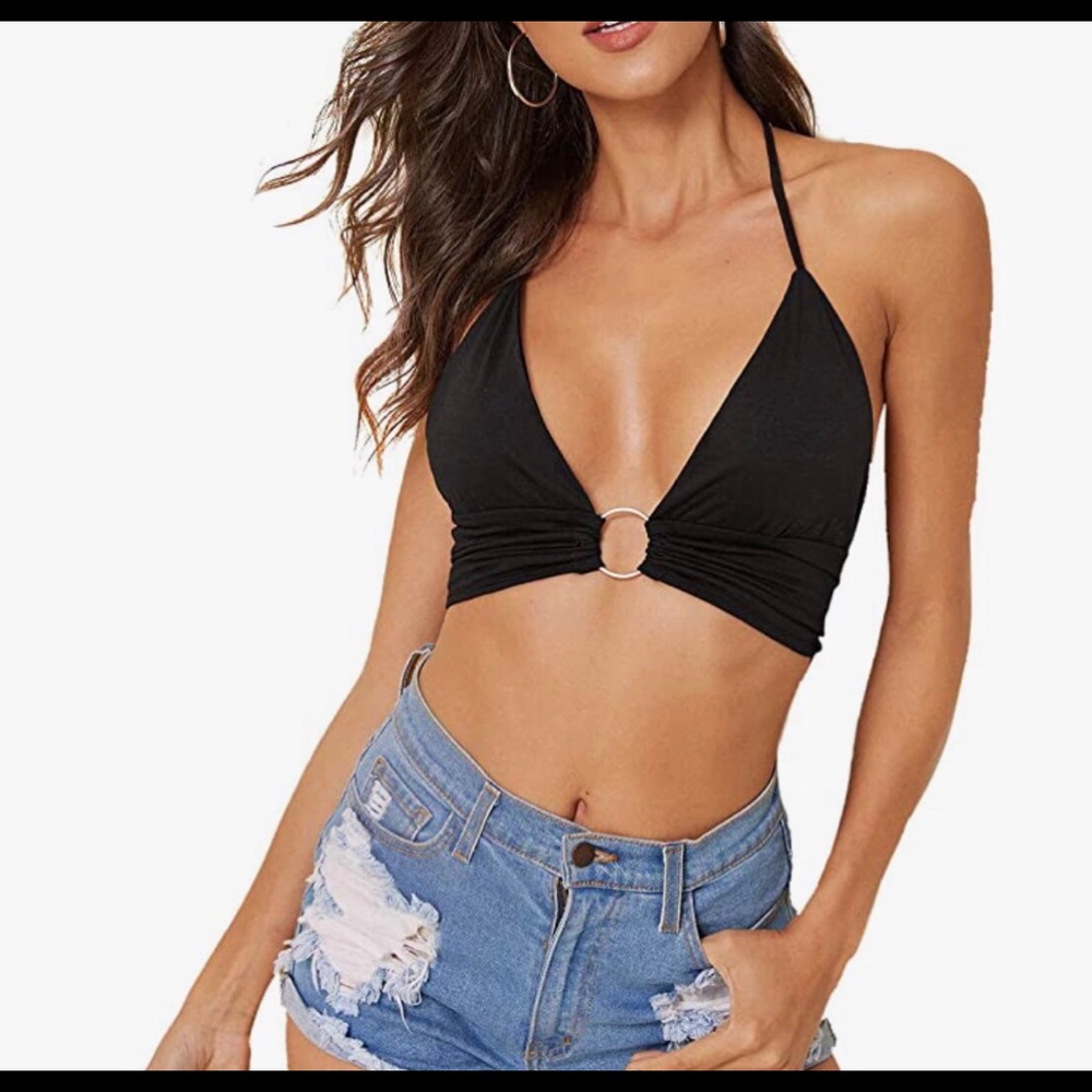 NWT Velvet V- Neck Halter Top